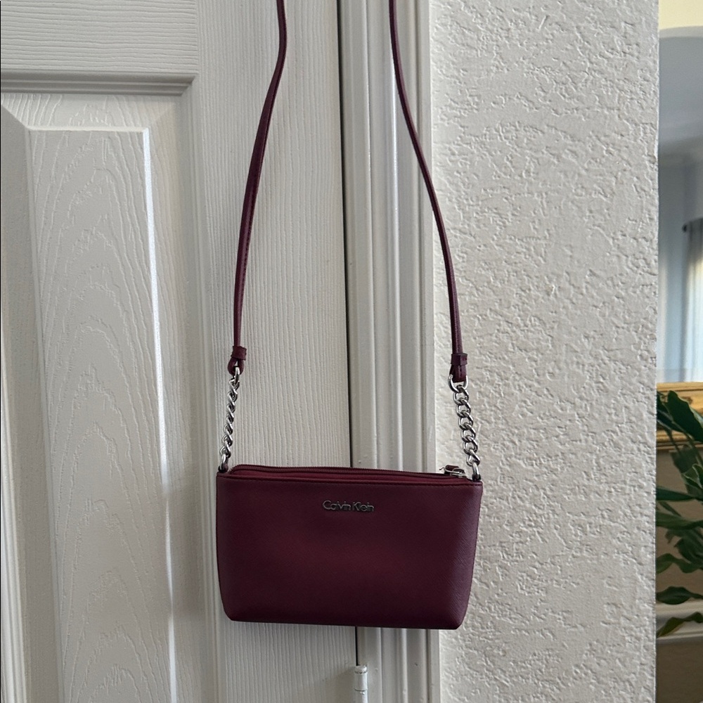 Calvin Klein Deep Burgundy Crossbody Bag